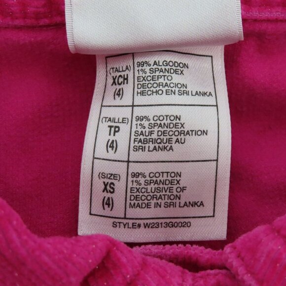 Disney Girls Extra Small XS 4 Pink Shimmer Embroidered Princess Corduroy Jacket - Picture 9 of 14